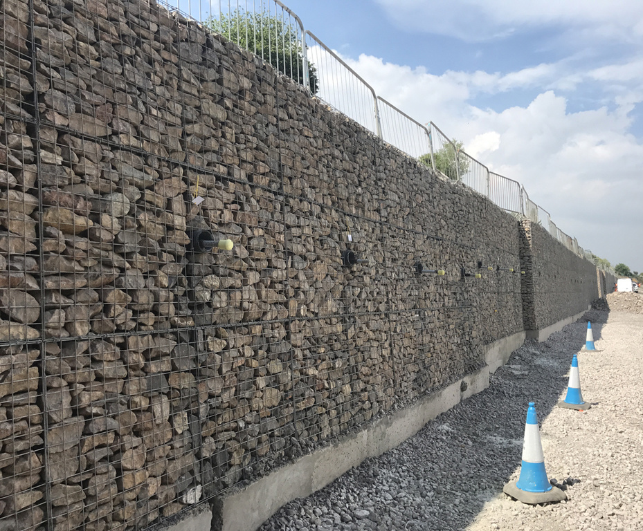 Gabion walls are sustainable because they are filled with minimally processed stone, a natural resource that can be sourced locally.
